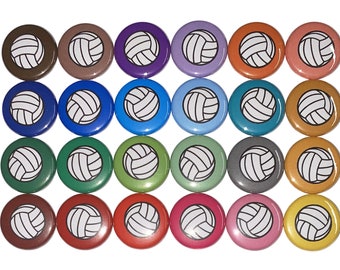 Volleyball Magnet, 1", 1.25", Button Magnet, Volleyball, Volley Ball, Party Favor, Volleyball Decor, Volleyball Theme, Birthday, Gift, SE020