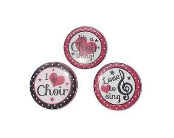 Choir Magnets, 1", 1.25", Button Magnet, Choir Class Magnet, Choir Party Favor, Choir, Choir Decor, Choir Theme, Choir Gift, Music, MB004