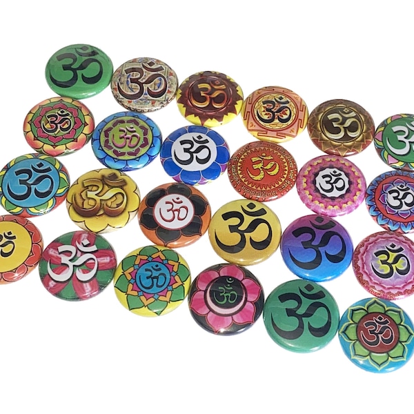 Om, 1", 1.25", 1.5", 2.25", Button, Hindu, Yoga, Yoga Sympol, Hindu Symbol, Om Symbol, Yoga Theme, Hindu Theme, Flatback, Pinback, SY014