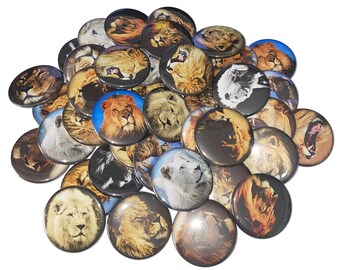 Lions, 1", 1.25", 1.5", 2.25", Button, Lion Theme, Lion Decor, Lion Party Favor, Lion Gift, Lion Birthday, Flatback, Pinback, Badge, A008