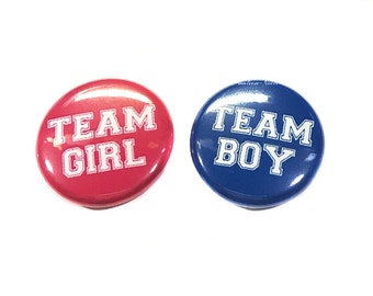 Gender Reveal, Dark Pink, Dark Blue, 1.25", 1.5", 2.25", Pinback Button, Baby Reveal, Boy or Girl, Team Boy, Team Girl, Vote, VB099, VB092