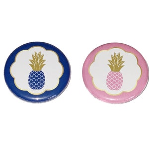 Pineapple, Gender Reveal, Baby Reveal, Dark Blue, Pink, 1.25&quot;, 1.5&quot;, 2.25&quot;, Pinback Button, Baby Shower, Boy or Girl, Vote, VB474, VB235