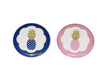 Pineapple, Gender Reveal, Baby Reveal, Dark Blue, Pink, 1.25", 1.5", 2.25", Pinback Button, Baby Shower, Boy or Girl, Vote, VB474, VB235