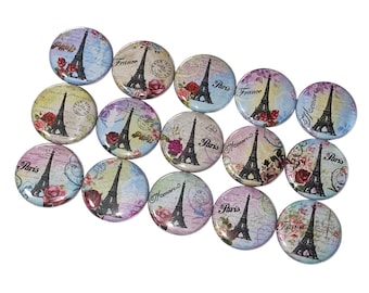Eiffel Tower, 1", 1.25", 1.5", 2.25", Button, Paris, Paris Theme, Paris Decor, Party Favor, France, Birthday, Gift, Flatback, Pinback, TS013