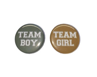 Gender Reveal, Olive Green, Medallion Gold, 1.25", 1.5", 2.25", Pinback Button, Succulent, Eucalyptus, Baby Shower, Vote, VB569, VB574