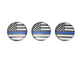 Police Officer, 1", 1.25", 1.5", 2.25", Button, Police Theme, Law Enforcement, Officer, LEO, American Flag, Flatback, Pinback, Pin, LE020