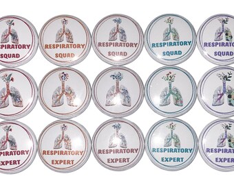 Respiratory Magnet, 1", 1.25", 1.5", 2.25", Button Magnet, Lungs, RT009