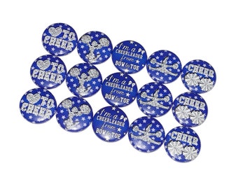 Blue Cheer, Purple Cheer, Ombre 1", 1.25", 1.5", Button, Cheer Theme, Cheer Decor, Cheerleading, Cheer Birthday, Flatback, Pinback, CD019