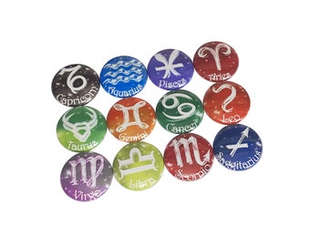 Zodiac, 1", 1.25", 1.5", 2.25", Button, Horoscope Theme, Zodiac Decor, Horoscope Decor, Horoscope, Zodiac Theme, Flatback, Pinback, ZP014