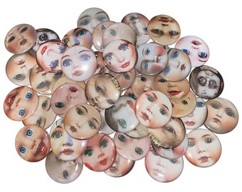 Doll Faces, 1", 1.25", 1.5", 2.25", Button, Dolls, Creepy Doll, Doll Pin, Scary Doll, Doll Pinback, Dolls, Doll Flatback, Party Favor, D014