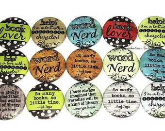 Book Magnet, Reading, 1", 1.25", 1.5", 2.25", Button Magnet, Book, Book Theme, Gift, Nerd, Reading Theme, Reading Decor, Party Favor, RB003