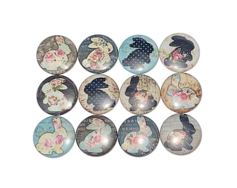 Rabbit Magnet, 1", 1.25", 1.5", 2.25", Button Magnet, Rabbit Magnet, Rabbit Gift, Rabbit Decor, Rabbits, Bunny Magnet, Bunny, A019