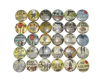 Zombie Magnet, Undead, 1", 1.25", 1.5", 2.25", Button Magnet, Zombie Magnet, Zombie Birthday, Zombie Theme, Zombie Decor, Halloween, D016
