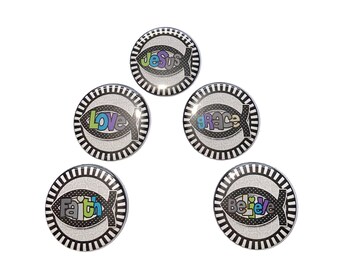 Jesus Magnet, 1", 1.25", 1.5", 2.25", Button Magnet, Believe Magnet, Christian Magnet, Faith, Love Magnet, Grace Magnet, Faith, Fish, FT004