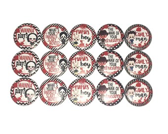 Horror Character Magnet, 1", 1.25", 1.5", Button Magnet, Halloween Party Favor, Halloween Theme, Halloween, Slasher Magnet, Monster, H016