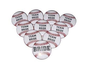 Baseball, Bachelorette Party, Red, Black, 1.5", 2.25", Pinback Button, Bachelorette Pin, Bridal Party Favor, Bridal Party Pin, BW005, BW073