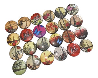 Paris, 1", 1.25", 1.5", 2.25", Button, Eiffel Tower, Party Favor, Paris Decor, Paris Theme, Birthday, Paris Gift, Flatback, Pinback, TS002