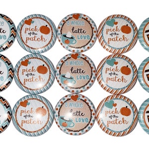 Pumpkin Magnet, Latte Magnet, 1&quot;, 1.25&quot;, 1.5&quot;, Button Magnet, Party Favor, Pumpkin Decor, Latte Theme, Pumpkin Theme, Fall Theme, FD028
