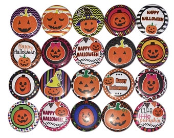 Pumpkin Magnet, 1", 1.25", Button Magnet, Halloween Party Favor, Pumpkin, Pumpkin Theme, Halloween Magnet, Halloween, Fall, H021