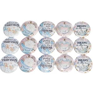 Princess Magnet, 1&quot;, 1.25&quot;, 1.5&quot;, 2.25&quot;, Button Magnet, Fairytale Theme, Party Favor, Carriage, Princess Theme, Fairy Tale Magnet, GR016