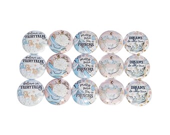 Princess Magnet, 1", 1.25", 1.5", 2.25", Button Magnet, Fairytale Theme, Party Favor, Carriage, Princess Theme, Fairy Tale Magnet, GR016