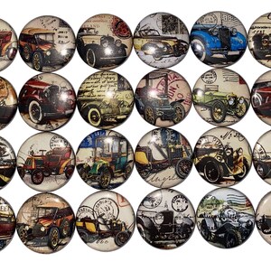 Car Magnet, 1&quot;, 1.25&quot;, 1.5&quot;, 2.25&quot;, Button Magnet, Car Decor, Car Theme, Party Favor, Car Show, Old Car, Antique Car, Old Fashioned, VT003