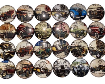 Car Magnet, 1", 1.25", 1.5", 2.25", Button Magnet, Car Decor, Car Theme, Party Favor, Car Show, Old Car, Antique Car, Old Fashioned, VT003