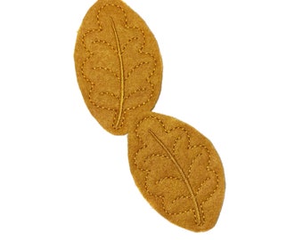 Leaf Felt, 2 Felts, Yellow-Gold, Unfinished, Craft Supply, One Size, EMB107