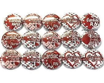 Cardiac Nurse Magnet, 1", 1.25", Button Magnet, Nurse, Party Favor, Nurse Gift, Cardiac Theme, Cardiac Decor, Cardiac RN, Nurse Decor, NU007