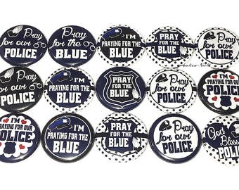 Police Prayer Magnet, 1", 1.25", Button Magnet, Police, Police Support, LEO, Law Enforcement, Officer, Support Police, Police Badge, LE014