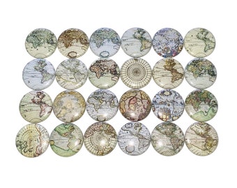 Ancient Map Magnet, 1", 1.25", 1.5", 2.25", Button Magnet, Travel, Globe Magnet, Map Magnet, Ancient Map Decor, Map Theme, Earth, Map, DI001