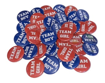 Gender Reveal, Dark Red, Dark Blue, 1.25", 1.5", 2.25", Pinback Button, Girl or Boy, Team Boy, Team Girl, Independence Day, VB099, VB108