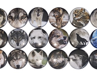 Wolves, Wolf Magnet, 1", 1.25", 1.5", 2.25", Button Magnet, Wolf Theme, Wolf, Wolf Decor, Wolf Party Favor, Wolf Gift, Wolf Button, A034