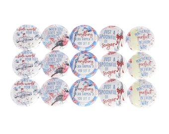Quotes Magnet, 1", 1.25", 1.5", 2.25", Button Magnet, Party Favor, Carousel, Positive Quote, Quote Decor, Quote Gift, Positive Sayings, Q023