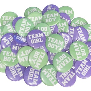 Gender Reveal, Mint, Lavender, 1.25", 1.5", 2.25", Pinback Button, Baby Shower, Team Girl, Team Boy, Baby Reveal, Boy or Girl, VB125, VB111