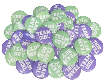 Gender Reveal, Mint, Lavender, 1.25", 1.5", 2.25", Pinback Button, Baby Shower, Team Girl, Team Boy, Baby Reveal, Boy or Girl, VB125, VB111