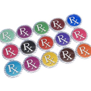 Pharmacy, Rx, 1&quot;, 1.25&quot;, 1.5&quot;, 2.25&quot;, Button, Rx Theme, Pharmacy Theme, Pharmacist Gift, Pharmacist Tech, Flatback, Pinback, Badge, RX001
