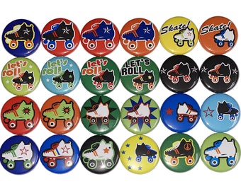 Roller Skate Magnet, Skate Magnet, 1", 1.25", 1.5", Button Magnet, Roller Skate, Skate, Party, Skate Theme, Skate Decor, Boy's Skate, SK014
