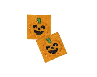 Jack O'Lantern Felt, 2 Felts, Jack O'Lantern, Orange, Unfinished, Craft Supply, Pumpkin, Jack O'Lantern Patch, Size 1 of 3 , EMB048