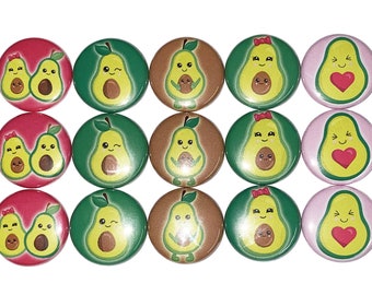 Avocado Magnet, 1", 1.25", Button Magnet, Avocado, Avocado Theme, Avocado Decor, Avocado Party Favor, Avocado Button, Fiesta Theme, FD006