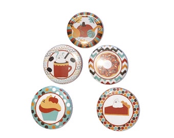 Pumpkin, Spice, Pie, Donut, Cider, Gourd, 1", 1.25", 1.5", Button, Pumpkin, Fall Party Favor, Pumpkin Pin, Pumpkin Theme, Fall Food, FD022