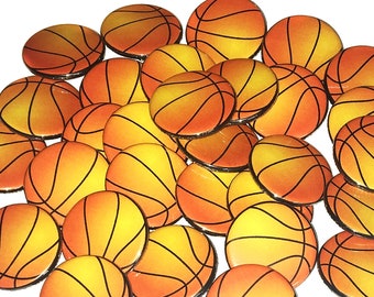Basketball, Bball, 1", 1.25", 1.5", Button, Basketball Theme, Basketball Decor, Party Favor, Gift, Birthday, Flatback, Pinback, Pin, SE012