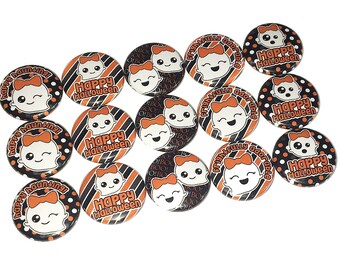 Ghost, 1", 1.25", 1.5", 2.25", Button, Halloween, Girl Ghost, Ghost Party Favor, Halloween Party Favor, Flatback, Pinback, Pin, Badge, H015