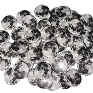 Moon, 1", 1.25", 1.5", Button, Moon Party Favor, Moon Theme, Moon Decor, Moon Birthday, Gray Moon, Grey Moon, Flatback, Pinback, Pin, ZP008