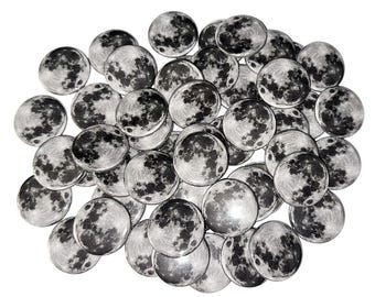 Moon, 1", 1.25", 1.5", Button, Moon Party Favor, Moon Theme, Moon Decor, Moon Birthday, Gray Moon, Grey Moon, Flatback, Pinback, Pin, ZP008