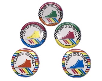 Sneakers, 1", 1.25", 1.5", 2.25", Button, 80s, 80s Shoes, High Top, Sneaker, Shoes, 80s Party Favor, 80s Flatback, 80s Pinback, DC013