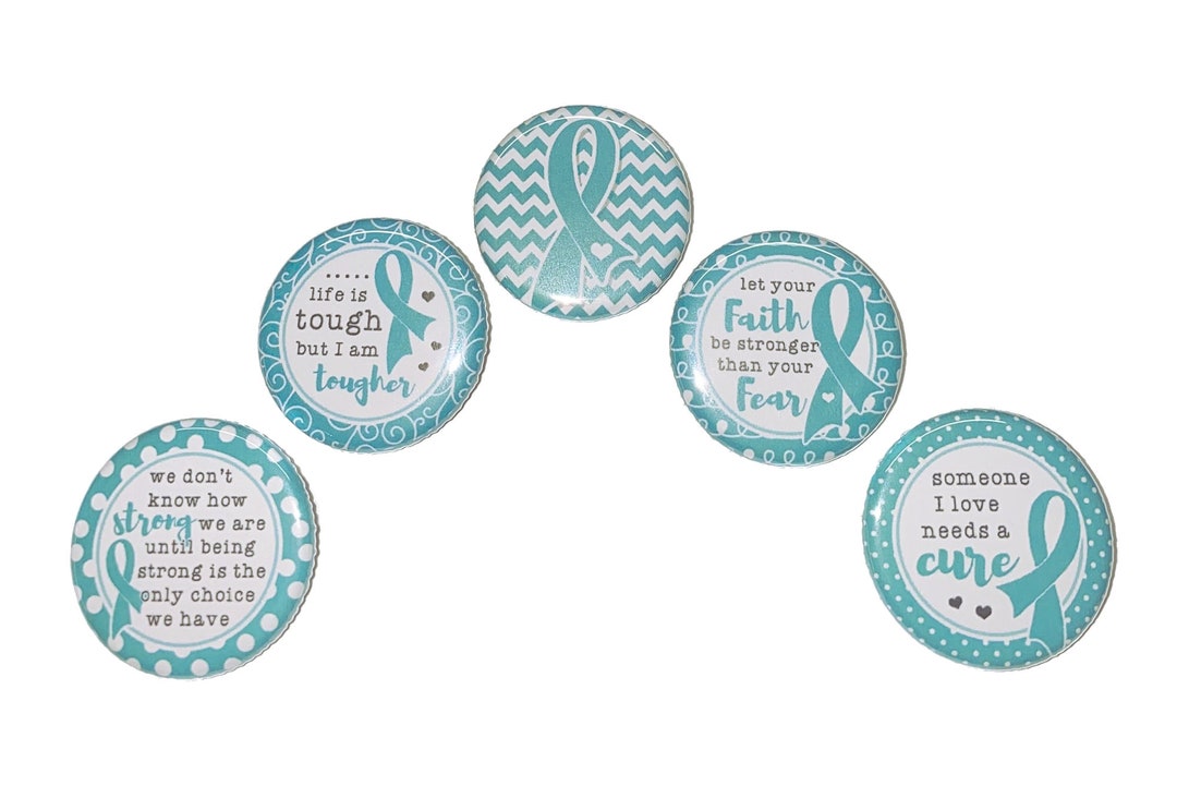 Teal Ribbon Magnet, Green Blue Ribbon Magnet, 1