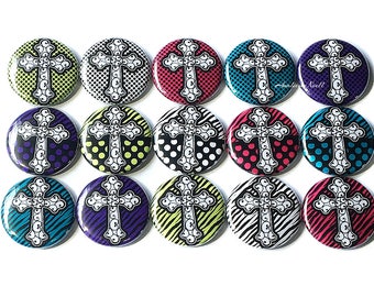 Crosses Magnet, 1", 1.25", 1.5", 2.25", Button Magnet, Cross Magnet, Cross Theme, Crosses, Sunday School, VBS, Christian, Party Favor, FT030