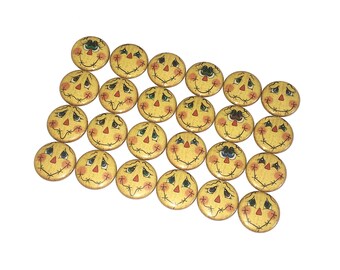 Scarecrow, 1", 1.25", 1.5", 2.25", Button, Scarecrow Decor, Scarecrow Theme, Fall, Fall Theme, Fall Decor, Flatback, Pinback, Badge, FL003