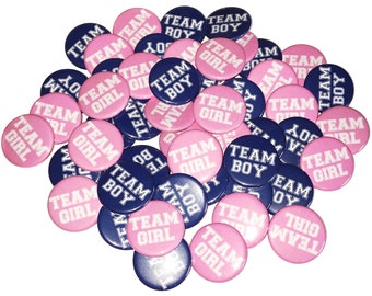 Gender Reveal, Pink, Navy Blue, 1.25", 1.5", 2.25", Pinback Button, Baby Shower, Team Boy, Team Girl, Baby Reveal, Vote, VB099, VB121